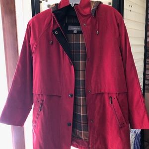 Red trench coat